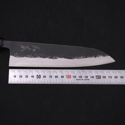 Gyuto Blue Steel #1 Kurouchi Buffalo Ebony Handle 180mm