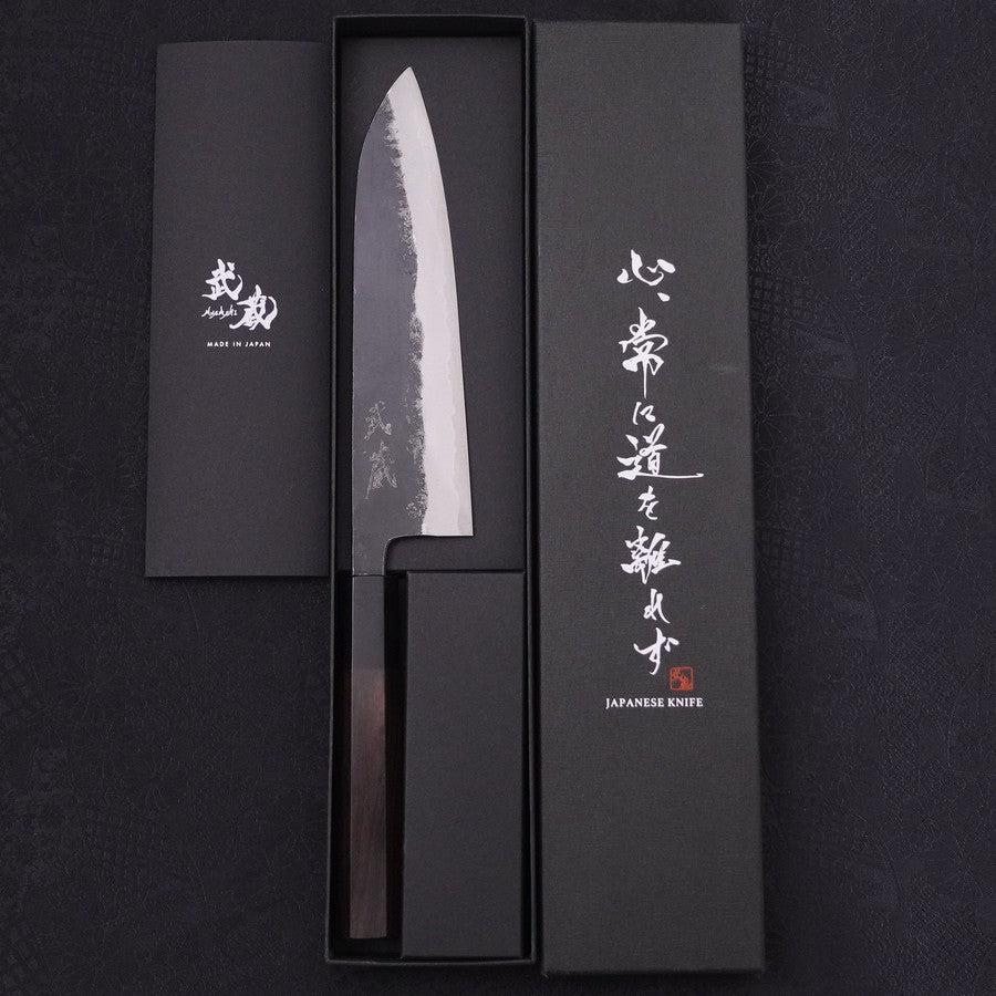 Gyuto Blue Steel #1 Kurouchi Buffalo Ebony Handle 180mm