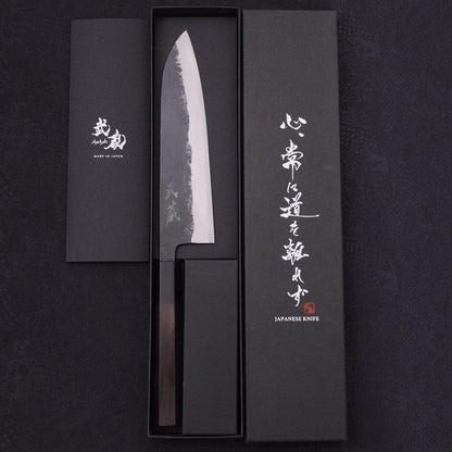 Gyuto Blue Steel #1 Kurouchi Buffalo Ebony Handle 180mm