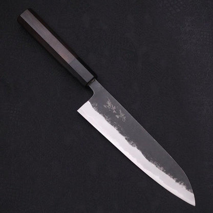 Gyuto Blue Steel #1 Kurouchi Buffalo Ebony Handle 180mm