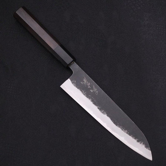 Gyuto Blue Steel #1 Kurouchi Buffalo Ebony Handle 180mm