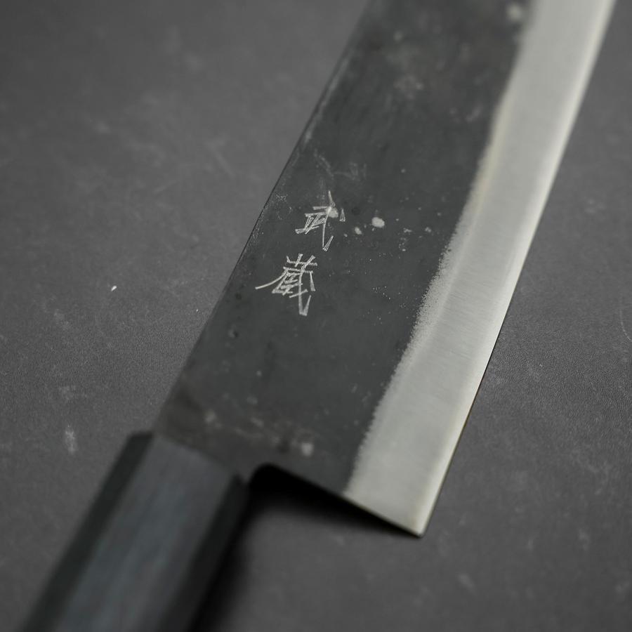 Gyuto Blue Steel #1 Kurouchi Dark Blue Urushi Handle 240mm