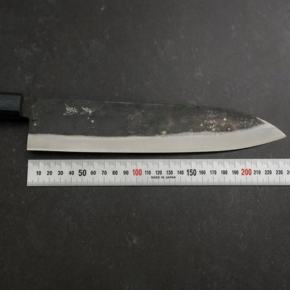 Gyuto Blue Steel #1 Kurouchi Dark Blue Urushi Handle 240mm