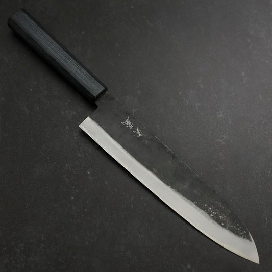 Gyuto Blue Steel #1 Kurouchi Dark Blue Urushi Handle 240mm