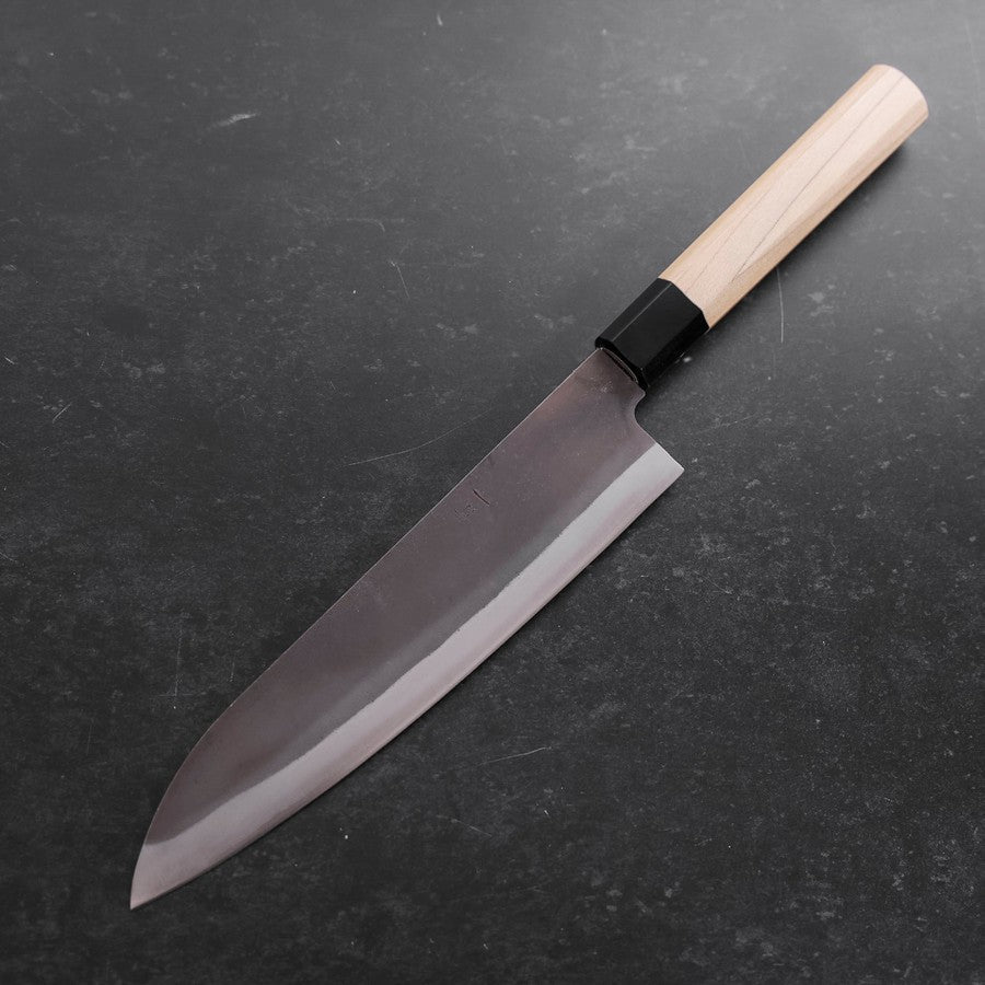 Gyuto Blue Steel #1 Kurouchi Stainless Clad Buffalo Magnolia Handle 210mm