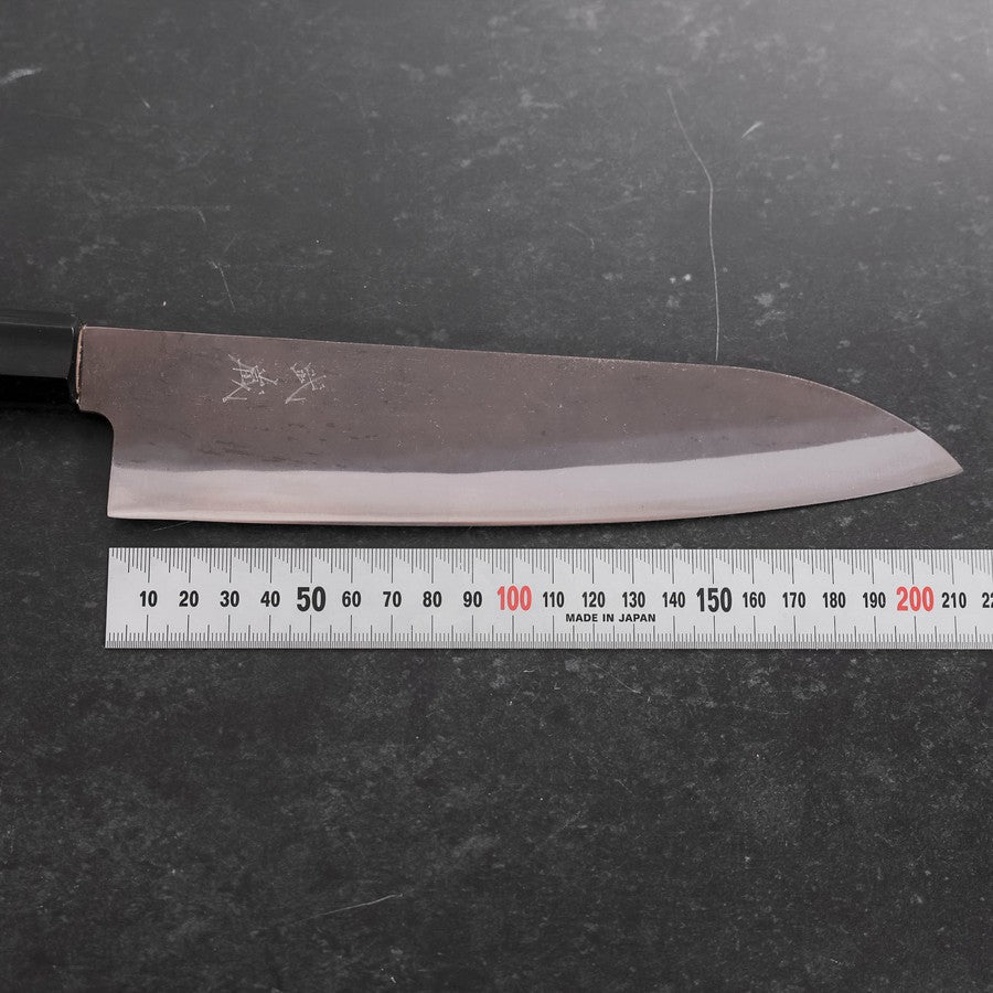 Gyuto Blue Steel #1 Kurouchi Stainless Clad Buffalo Magnolia Handle 210mm
