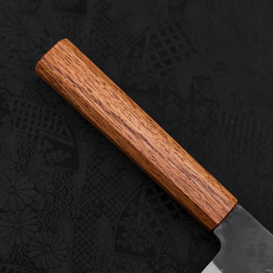 Gyuto Blue Steel #1 Kurouchi Stainless Clad Oak Handle 210mm