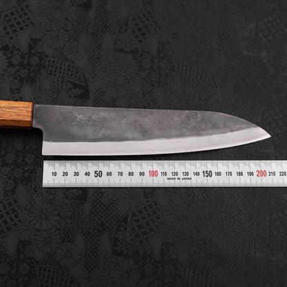 Gyuto Blue Steel #1 Kurouchi Stainless Clad Oak Handle 210mm