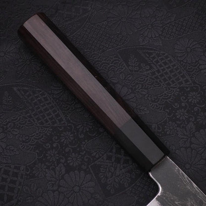 Gyuto Blue Steel #1 Kurouchi Suminagashi Buffalo Ebony Handle 200mm