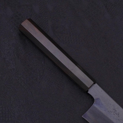 Gyuto Blue Steel #1 Kurozome Damascus Buffalo Ebony Handle 210mm