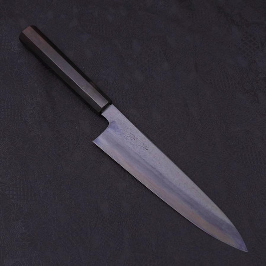 Gyuto Blue Steel #1 Kurozome Damascus Buffalo Ebony Handle 210mm