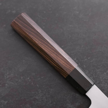 Gyuto Blue Steel #1 Suminagashi Buffalo Ebony Handle 180mm