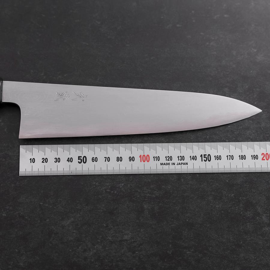 Gyuto Blue Steel #1 Suminagashi Buffalo Ebony Handle 180mm