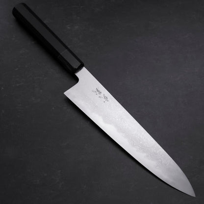 Gyuto Blue Steel #1 Suminagashi Buffalo Ebony Handle 240mm