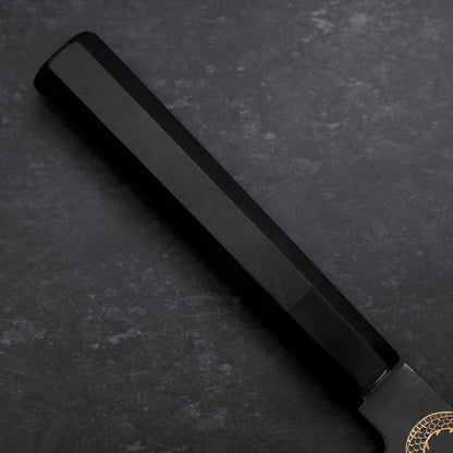 Gyuto Blue Steel #2 Chokin Kurouchi Dragon Buffalo Ebony Handle 240mm