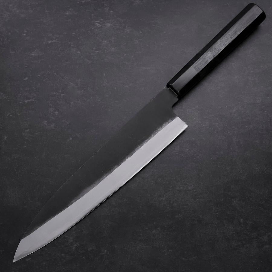 Gyuto Blue Steel #2 Chokin Kurouchi Sakura Fuji Buffalo Ebony Handle 240mm