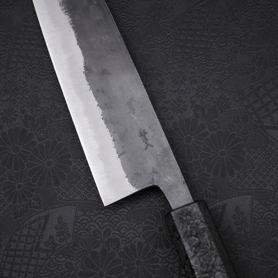 Gyuto Blue Steel #2 Kurouchi Black Ishime Urushi Handle 210M