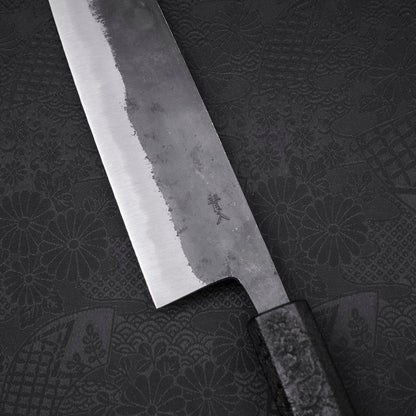Gyuto Blue Steel #2 Kurouchi Black Ishime Urushi Handle 210M