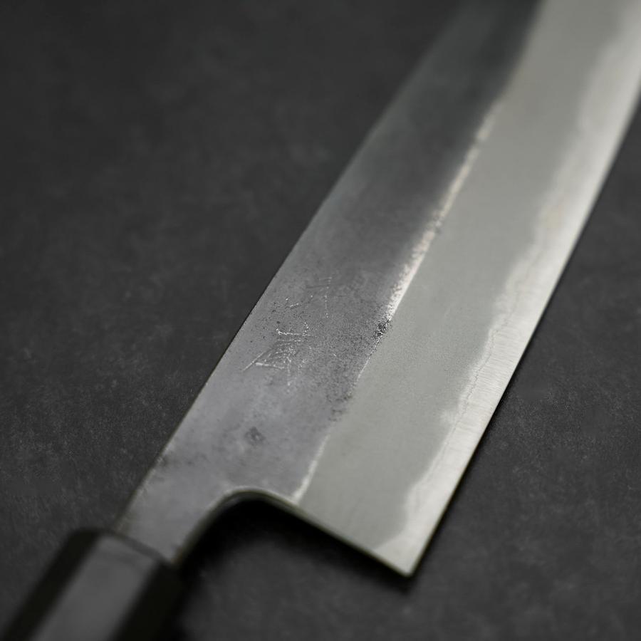 Gyuto Blue Steel #2 Kurouchi Buffalo Ebony Handle 210mm