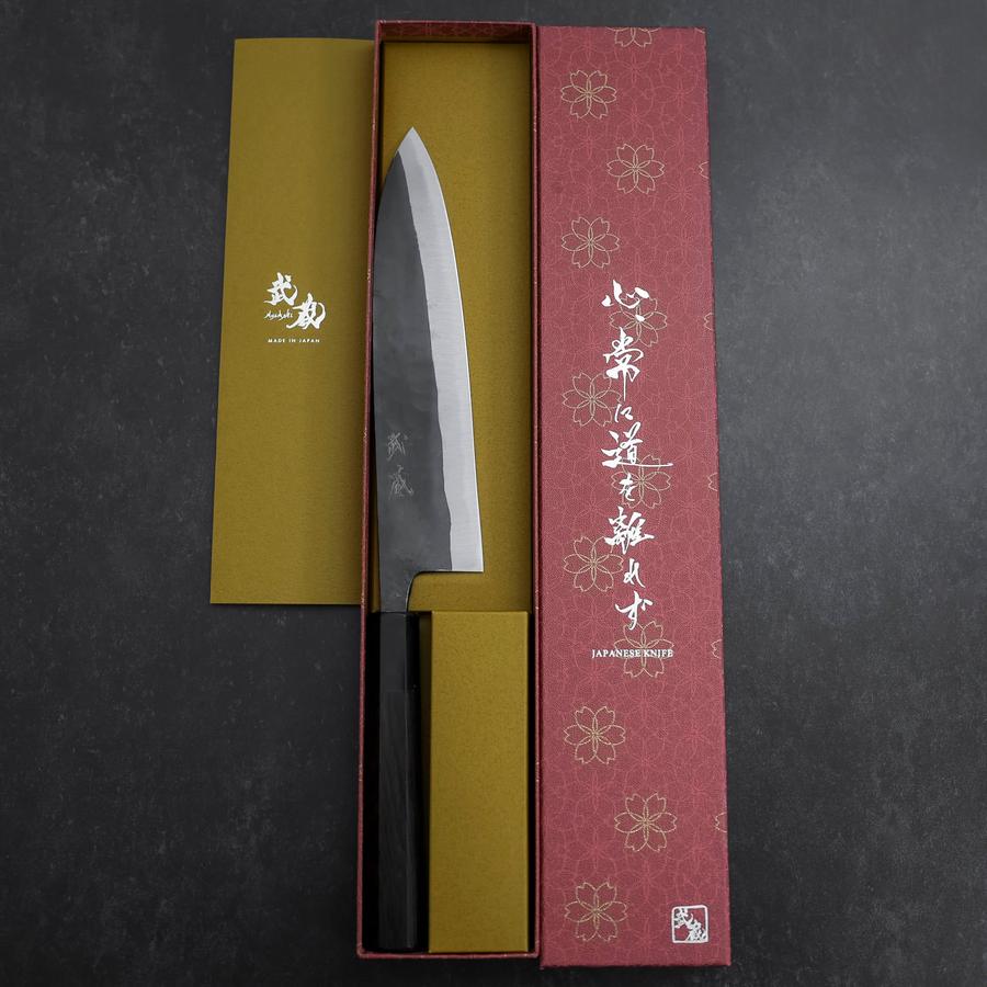 Gyuto Blue Steel #2 Kurouchi Buffalo Ebony Handle 210mm