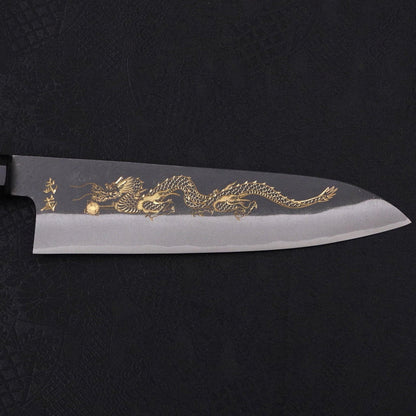 Gyuto Blue Steel #2 Kurouchi Chokin Dragon Buffalo Ebony Handle 210mm