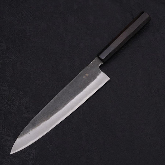 Gyuto Blue Steel #2 Kurouchi Chokin Dragon Buffalo Ebony Handle 240mm