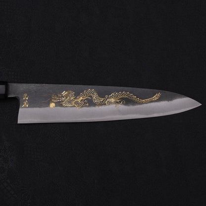Gyuto Blue Steel #2 Kurouchi Chokin Dragon Buffalo Ebony Handle 240mm