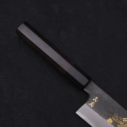 Gyuto Blue Steel #2 Kurouchi Chokin Dragon Buffalo Ebony Handle 240mm