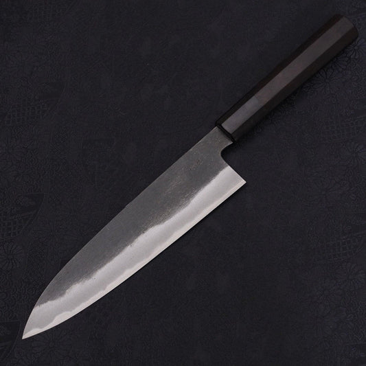 Gyuto Blue Steel #2 Kurouchi Chokin Snake-Sakura Buffalo Ebony Handle 210mm