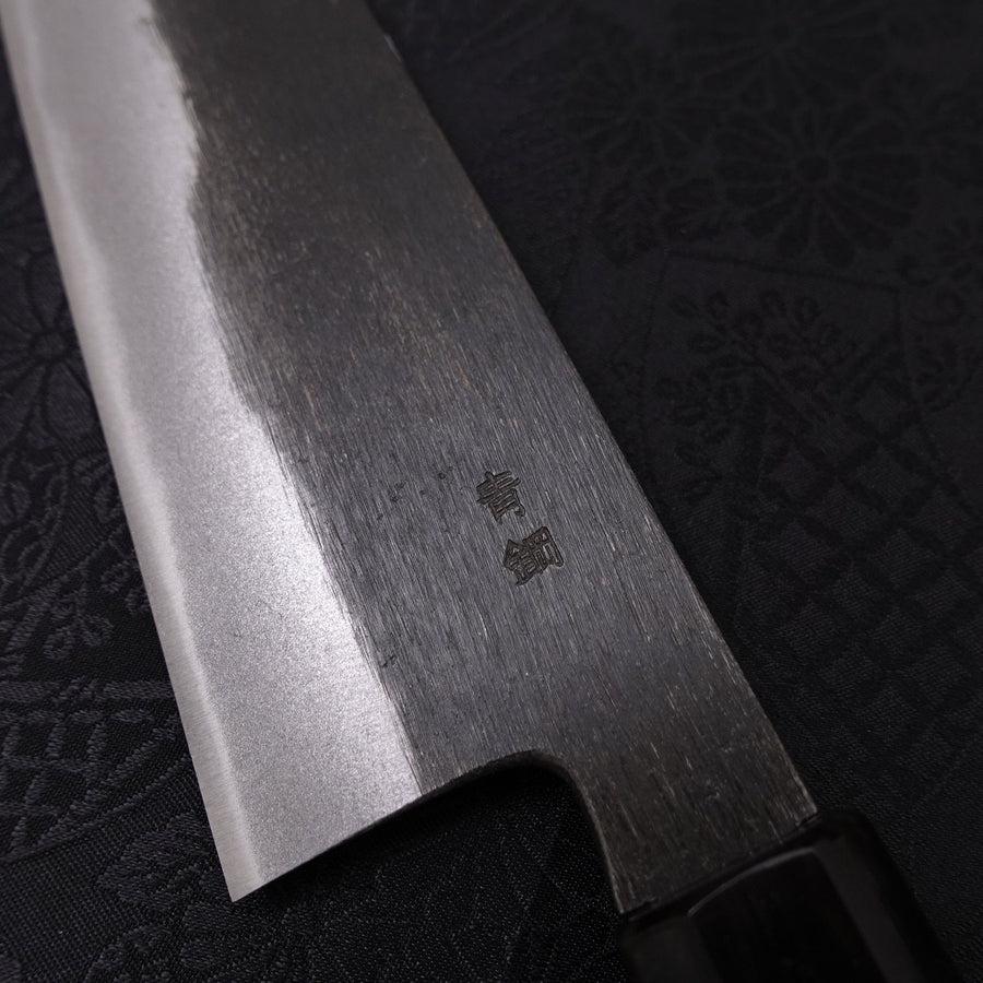 Gyuto Blue Steel #2 Kurouchi Chokin Snake-Sakura Buffalo Ebony Handle 210mm