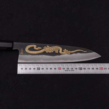 Gyuto Blue Steel #2 Kurouchi Chokin Snake-Sakura Buffalo Ebony Handle 210mm