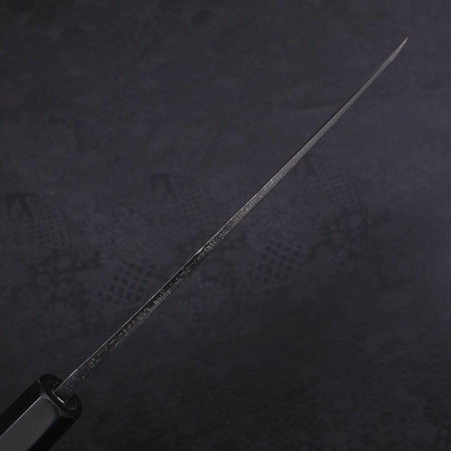 Gyuto Blue Steel #2 Kurouchi Damascus Buffalo Ebony Handle 180mm