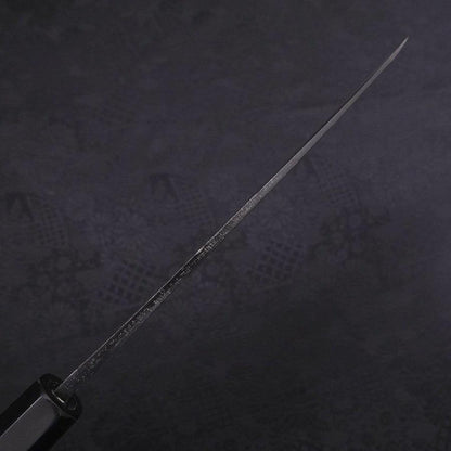 Gyuto Blue Steel #2 Kurouchi Damascus Buffalo Ebony Handle 180mm