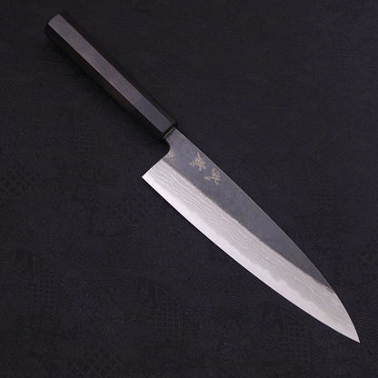 Gyuto Blue Steel #2 Kurouchi Damascus Buffalo Ebony Handle 210mm