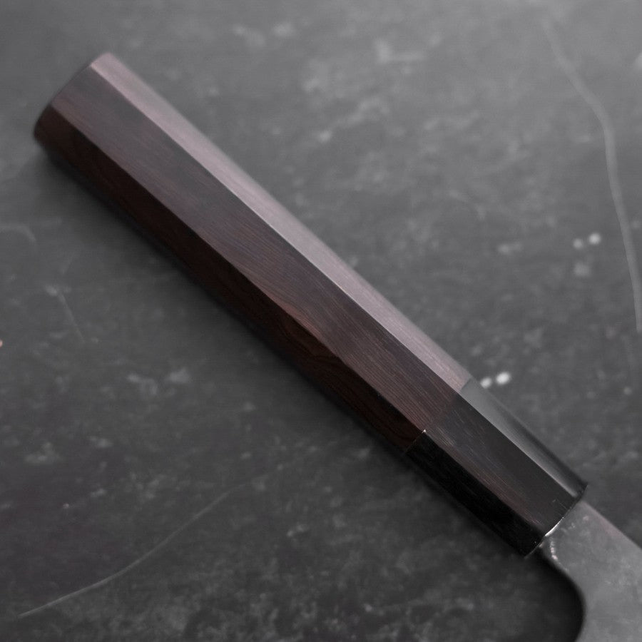 Gyuto Blue Steel #2 Kurouchi Damascus Chokin Dragon Buffalo Ebony Handle 240mm