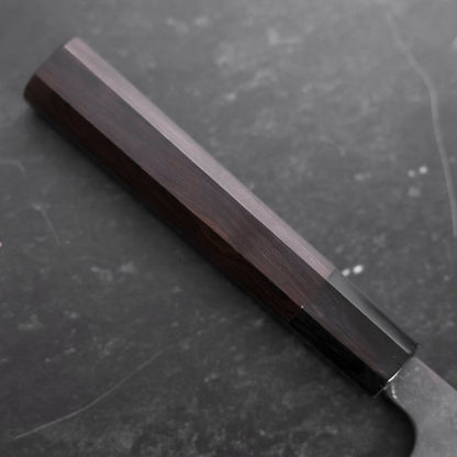 Gyuto Blue Steel #2 Kurouchi Damascus Chokin Dragon Buffalo Ebony Handle 240mm