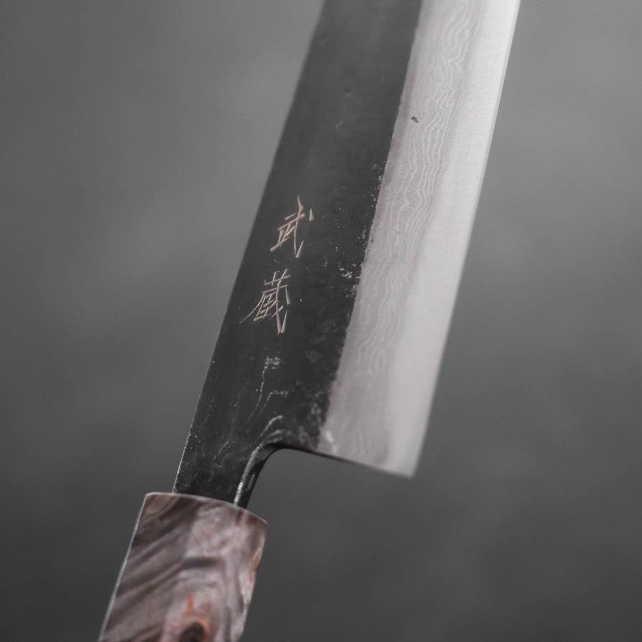 Gyuto Blue Steel #2 Kurouchi Damascus Maple Handle 210mm