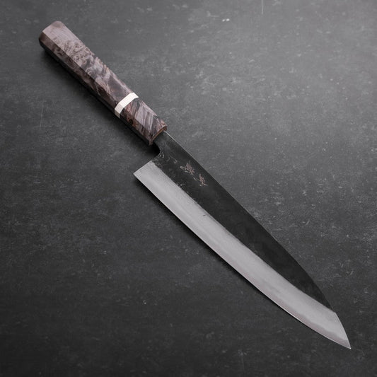 Gyuto Blue Steel #2 Kurouchi Damascus Maple Handle 210mm