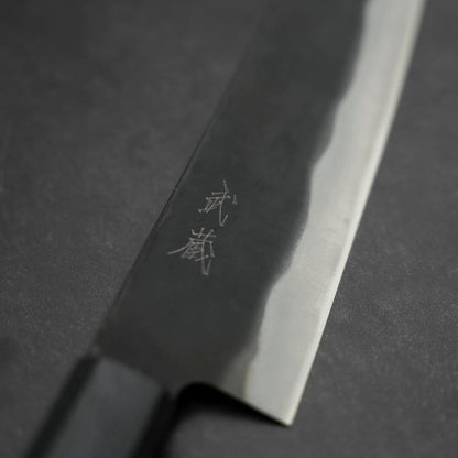 Gyuto Blue Steel #2 Kurouchi Dark Blue Urushi Handle 210mm