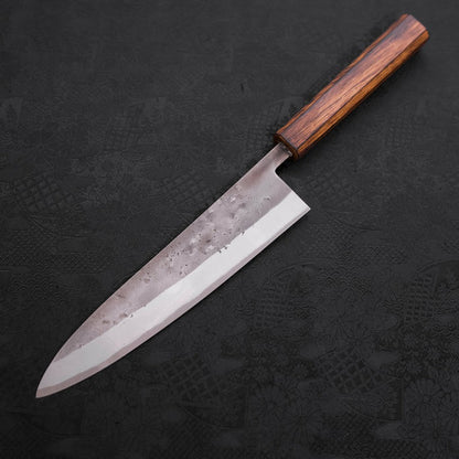 Gyuto Blue Steel #2 Nashiji Stainless Clad Sumi Urushi Handle 210mm