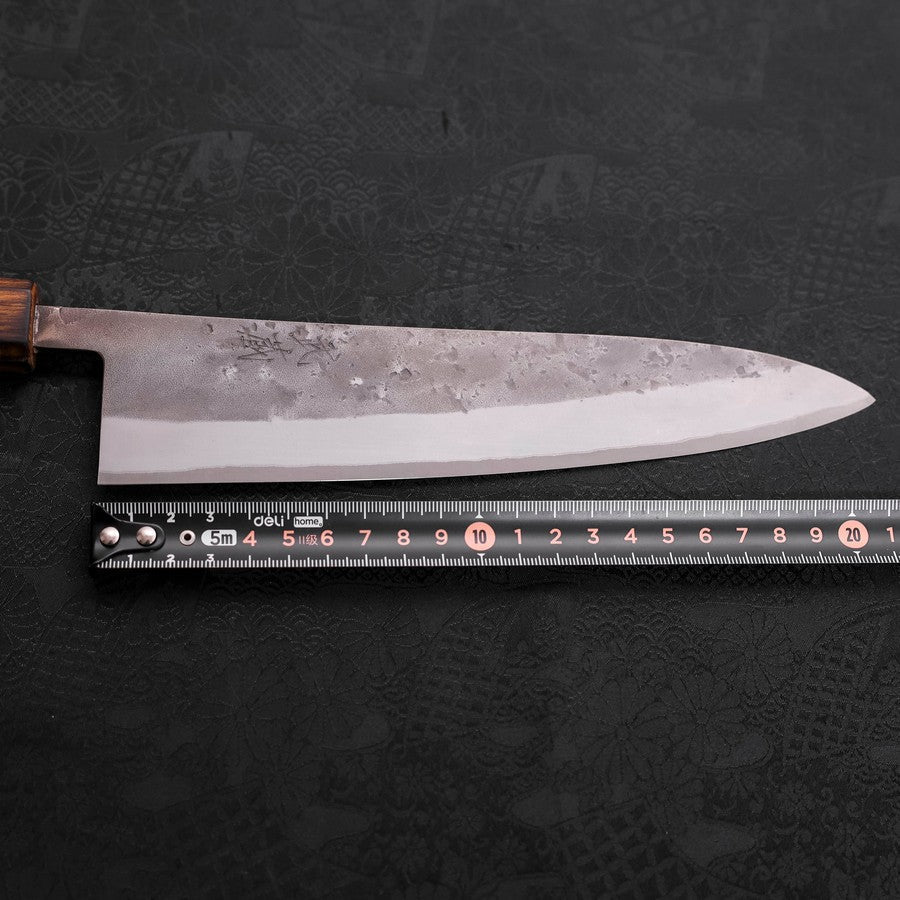 Gyuto Blue Steel #2 Nashiji Stainless Clad Sumi Urushi Handle 210mm