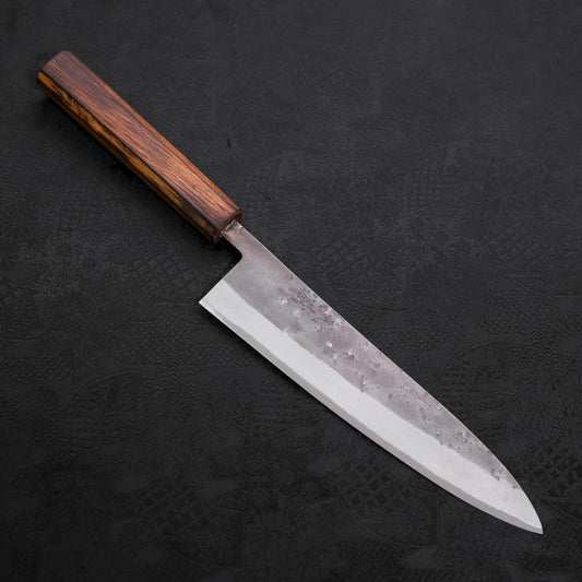 Gyuto Blue Steel #2 Nashiji Stainless Clad Sumi Urushi Handle 210mm