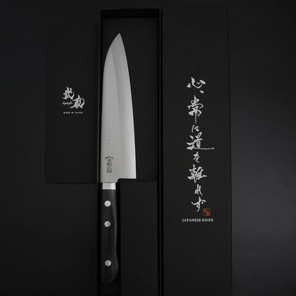 Gyuto Chromax Polished Black Western Handle 180mm