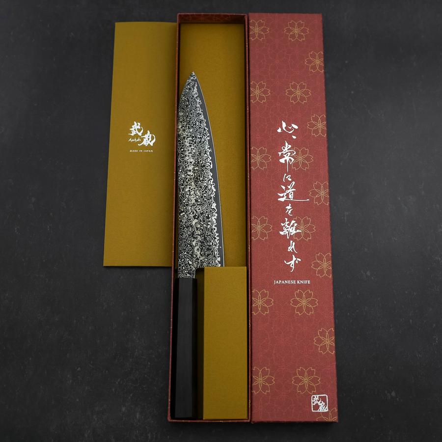 Gyuto SG-2 Black Nickel Damascus Ebony Handle 210mm