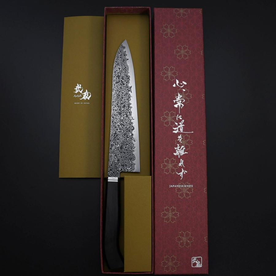 Gyuto SG-2 Black Nickel Damascus Western Ebony Handle 210mm