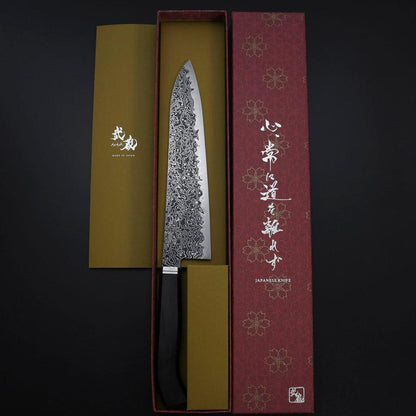 Gyuto SG-2 Black Nickel Damascus Western Ebony Handle 210mm