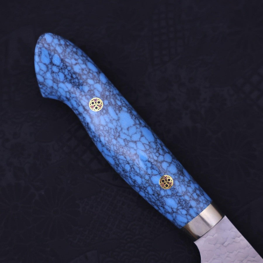 Gyuto SG-2 Tsuchime Turquoise Blue Handle 210mm