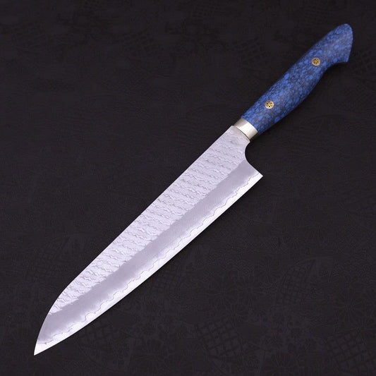 Gyuto SG-2 Tsuchime Turquoise Blue Handle 240mm