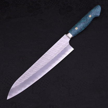 Gyuto SG-2 Tsuchime Turquoise Green Handle 240mm