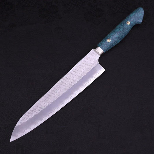 Gyuto SG-2 Tsuchime Turquoise Green Handle 240mm